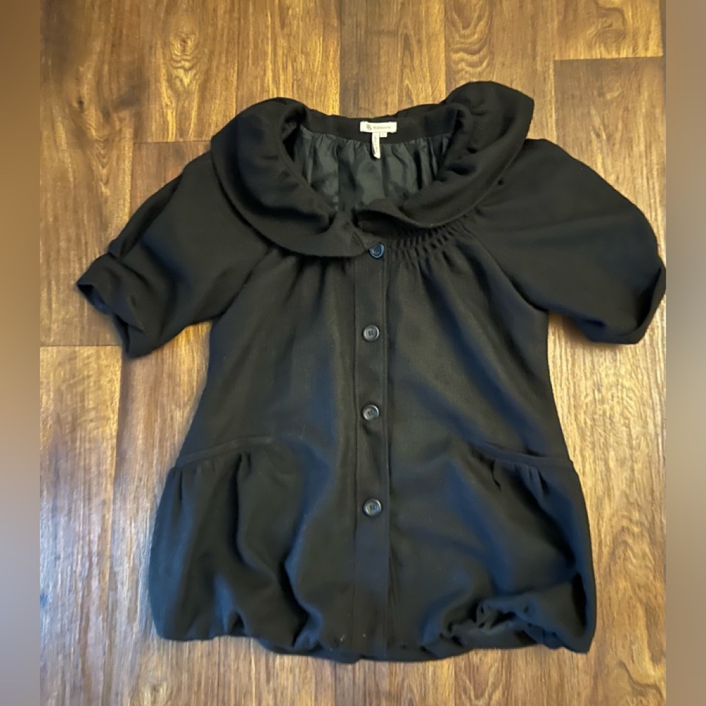 Black Button-Up Short Sleeve top